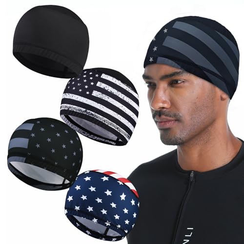 Cooling Skull Caps for Men Hard Hat Helmet Liner Cycling Cap Running Beanie - color: 4pcs Classic Style