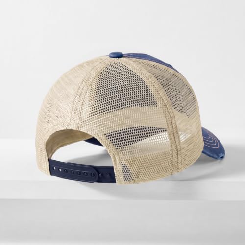 CHOK.LIDS Washed Trucker Hat Unstructured Distressed Pigment Dyed Cap - color: (Navy)