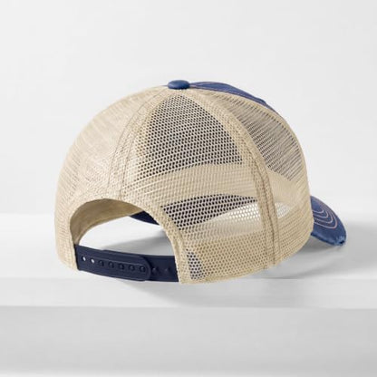CHOK.LIDS Washed Trucker Hat Unstructured Distressed Pigment Dyed Cap - color: (Navy)