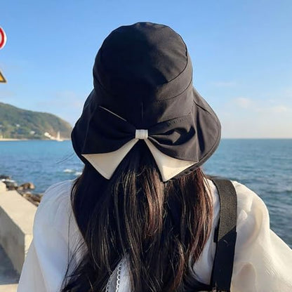 Gogobear Womens Sun Hats Summer UPF 50+ Wide Brim Beach Sun Hat - color: Black