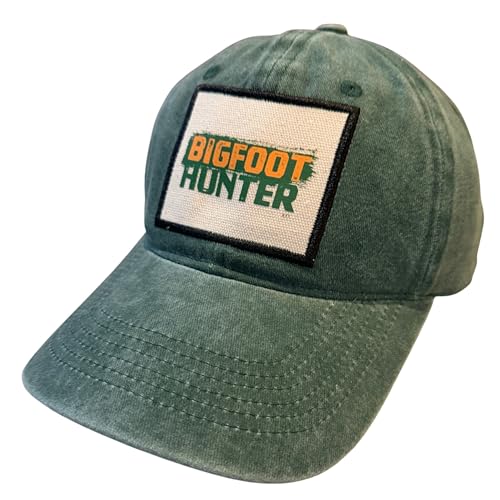 Popfizzy Funny Hats for Men and Women, Fun Adult Baseball Cap, Funny Birthday Gifts for Women and Men, Cool Dad Hat Gift Idea - color: Bigfoot Hunter (Green)