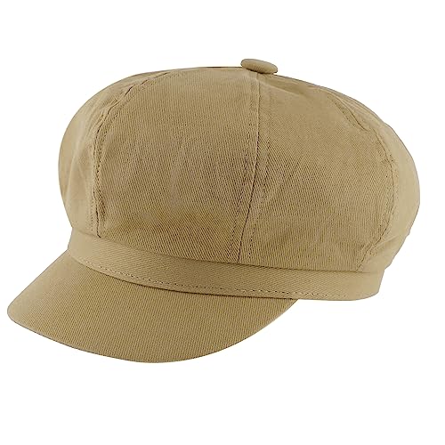 Newsboy Cabbie Baker boy hat Beret Cap for Women Pageboy Visor Paperboy Hat Sailor Fiddler Hat Adjustable - color: Khaki