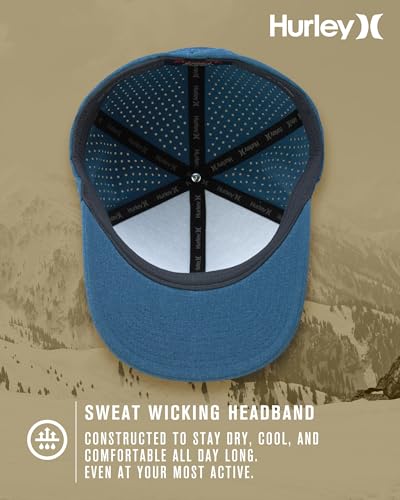Hurley Men's Baseball Cap - Sweat-Wicking Fitted Baseball Hats for Men (S-XL) - color: Obsidian, size: Small-Medium