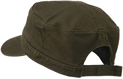 Ashen Fane Superior Garment Washed Cotton Twill Adjustable Army Cap - color: Dark Olive Green