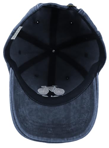 Cyclist Hat for Men Women, Classic Adjustable Cotton Cycologist Embroidered Baseball Cap - color: Navy