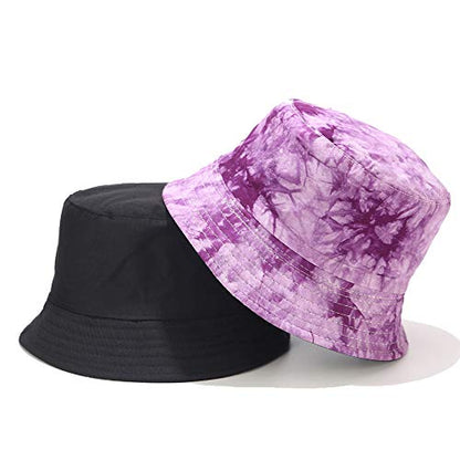 Umeepar Unisex Reversible Packable Bucket Hat Sun Hat for Men Women - color: Tie-dyed Purple