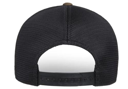 Flexfit 110M Trucker Mid-Profile Mesh Back Snapback Cap - color: Coyote Brown/Black