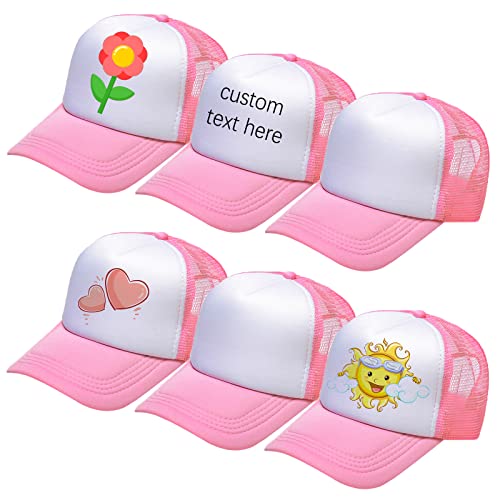 Ultrafun 6 Pack Kids Trucker Hat Boys Girls Baseball Hat - color: 6pack-pink White