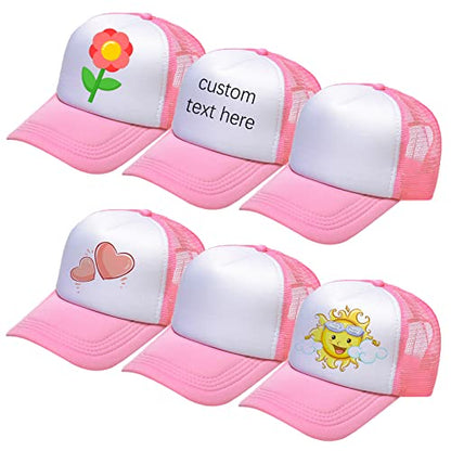 Ultrafun 6 Pack Kids Trucker Hat Boys Girls Baseball Hat - color: 6pack-pink White
