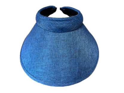 PRO.FASHION Women's Summer Sun UV Protection Visor Wide Brim Clip on Beach Pool Golf Cap Hat-Polyester - color: Tapered Brim - Navy