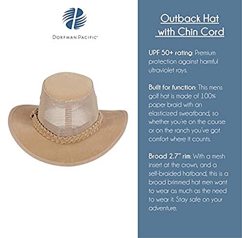 Dorfman Hat Co. Men's Soaker Hat with Mesh Sides - color: Natural, size: XX-Large