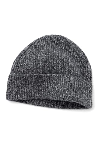 Fishers Finery Women's 100% Cashmere Cuffed Beanie - color: Heathered Gray
