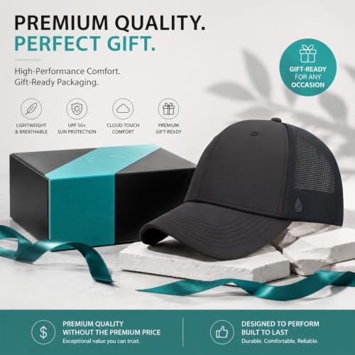 AOPREL Cloud-Touch Trucker Hat - High-Density Structured Mesh Baseball Cap Men & Women，Shape-Retaining Breathable UPF 50+ - color: Midnight Black · Classic