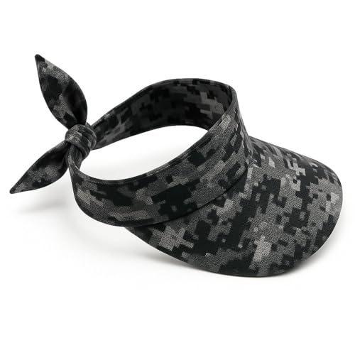 Women’s Adjustable Sports Visor – UV Protection, Lightweight for Golf, Tennis & Running, One Size, Standard - color: Gris Camuflaje, size: One Size