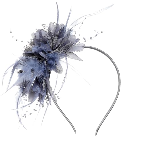 Pistha Womens Fascinators Hats Tea Party Hats Headband for Women Dresses - color: Gray