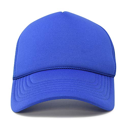DALIX Solid Blank Trucker Hats Caps 2 Pack - color: Royal Blue