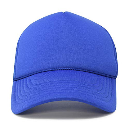 DALIX Solid Blank Trucker Hats Caps 2 Pack - color: Royal Blue