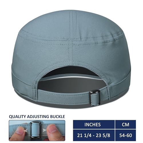GADIEMKENSD Stretch Army Cap Cadet Military Hats Flat Top Baseball Cap Short Bill Breathable - color: Mint Green