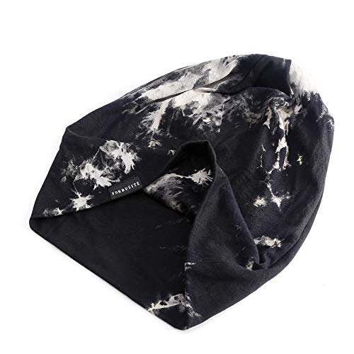 Mens Slouchy Beanie Hat Thin Baggy Summer Skull Cap - color: Black