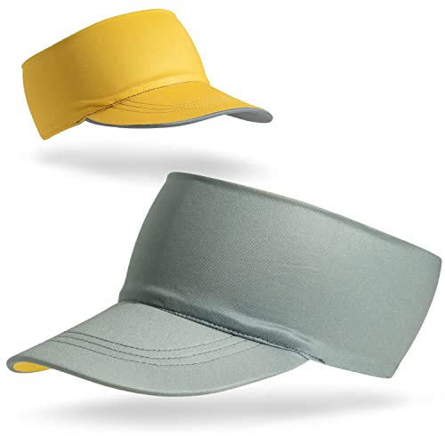 Gone For a Run Running Visor - Comfort Performance - One Size Fits Most - color: Gray & Yellow