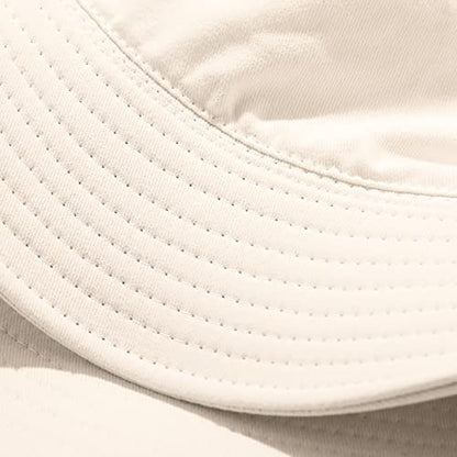 Unisex Bucket Hat Beach Sun Hat Aesthetic Fishing Hat for Men Women Teens, Reversible Double-Side-Wear - color: Beige