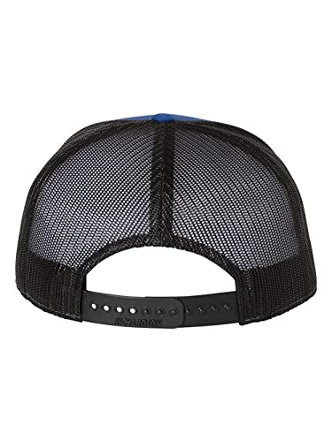 Seven-Panel Trucker Richardson Leather Patch Cap - color: Royal/ Black, size: One Size