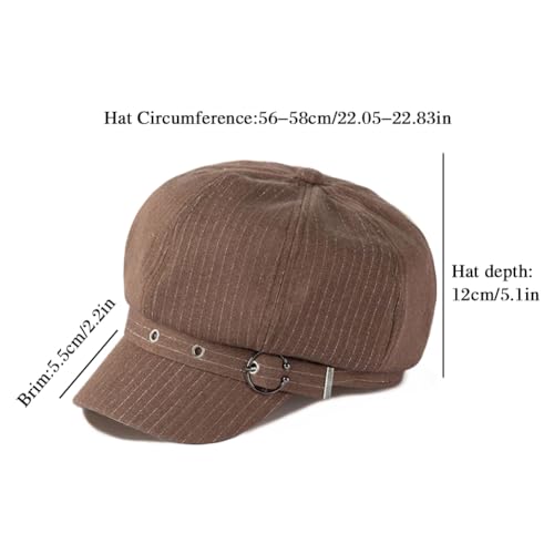 Newsboy Caps for Women Classic Beret Hats Autumn Winter Cap - color: C-coffee