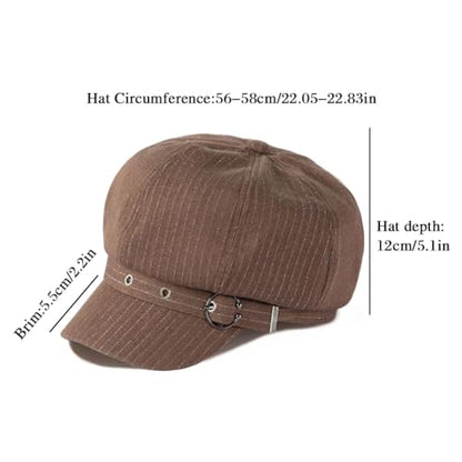 Newsboy Caps for Women Classic Beret Hats Autumn Winter Cap - color: C-coffee