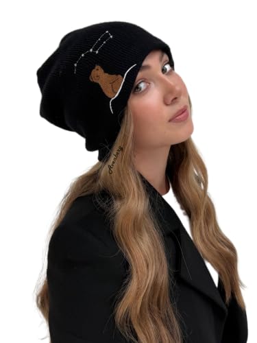 Oversized Slouchy Non-Itchy Knit Beanie Winter Hat for Men & Women - color: Black