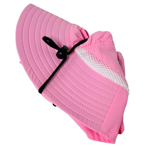 Packable and Adjustable Mesh Boonie Sun Hat with Neck Flap - color: Pink