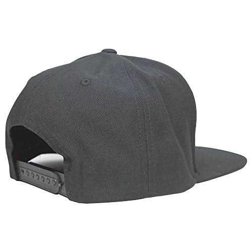 Diamond Embroidered Flat Bill Snapback Cap - color: Grey With White Thread