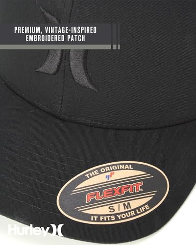 Hurley Mens Baseball Cap Laguna Icon Trucker Hat, Curved Brim - color: All Black, size: Large-X-Large