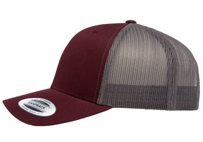L2K Classics Plain Trucker Mesh Cap Baseball Cap - Mens Hats Trucker Hats for Men - color: Maroon/Grey
