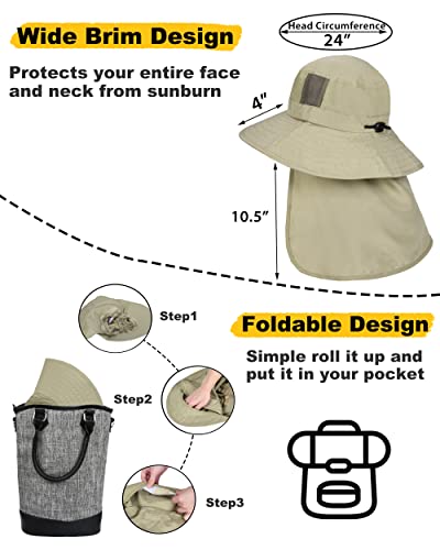 Tirrinia Neck Flap Fishing Safari Cap for Men - color: # Olive