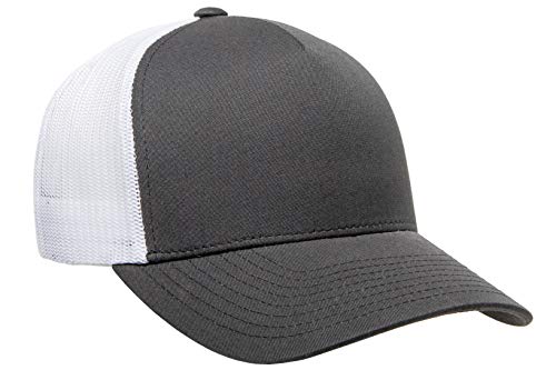 Yupoong Men's Yp Classics 5-Panel Retro Trucker Cap-2-tone - color: Charcoal/White