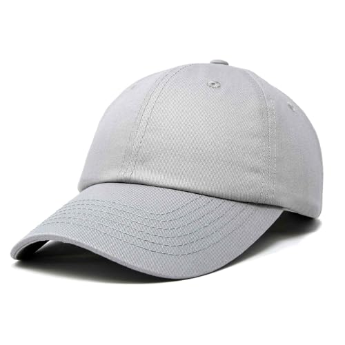 DALIX Baseball Cap Dad Hat Plain Men Women Cotton Adjustable Blank Unstructured Soft - color: Gray
