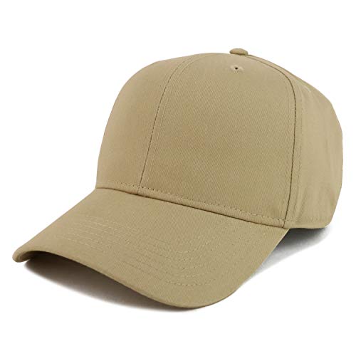 Armycrew XXL Oversize High Crown Adjustable Plain Solid Baseball Cap - color: Khaki