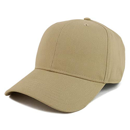 Armycrew XXL Oversize High Crown Adjustable Plain Solid Baseball Cap - color: Khaki