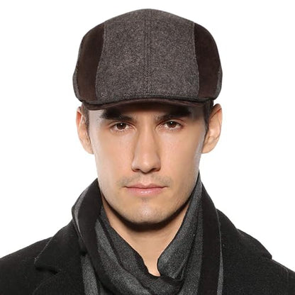 Sumolux Mens Newsboy Cap Winter Beret Hat Cabbie Flat Cap - color: D Coffee