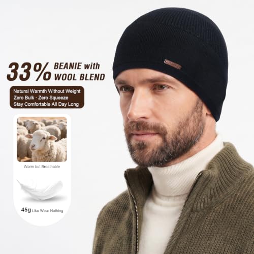 Wmcaps 33% Wool Blend Beanie for Men & Women, Warm Breathable Skull Cap - color: Slategray