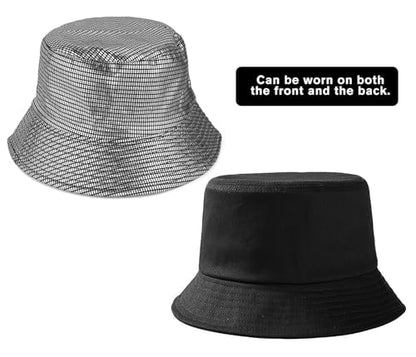 Metallic Bucket Hat Reversible Fisherman Packable Cap Unisex - color: Grey