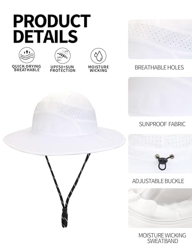 Sun Hats for Women Outdoor Wide-Brimmed Fisherman's Hat White