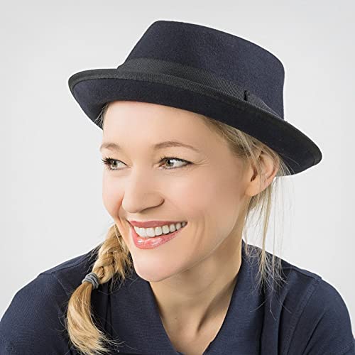 Lierys Diamond Crown Pork Pie Hat Women/Men | - color: Blue, size: 6 3/4-6 7/8