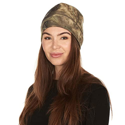 100% Merino Wool Cuff Beanie - Warm Winter Hat - Novelty Beanie - Toque - color: Mossy Oak