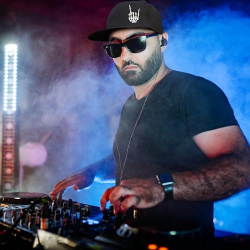 Snapback Hats for Men Flat Bill Brim Hats for Men Skeleton Skull Fitted Hat for Mens Black Baseball Hat Hip Hop ﻿ - color: Finger
