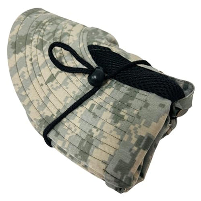 Packable and Adjustable Mesh Boonie Sun Hat with Neck Flap - color: Universal Digital Camo