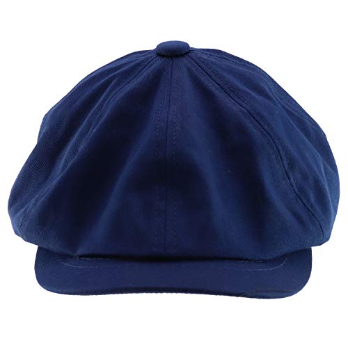 Trendy Apparel Shop XXL Oversized Cotton Newsboy Cap Hat - color: Navy