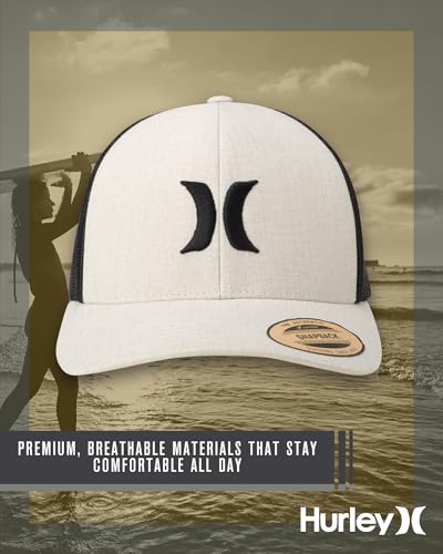 Hurley Mens Cap Del Mar Mesh Panel Trucker Hat with Snap Back - color: Khaki