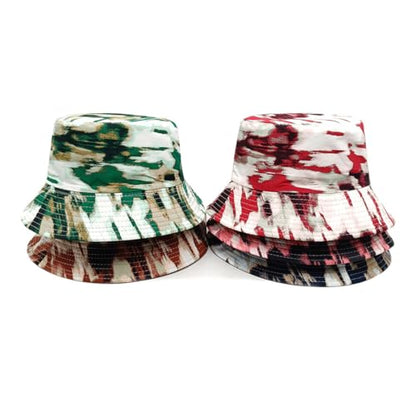 Men Women Unisex Graffiti Bucket hat, Packable Outdoor Summer Fishing Sun hat, Double-Sided Beach Cap - color: Red