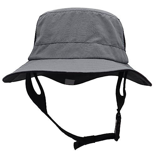 Men Bucket Hat Wide Brimmed Foldable Ladies Surf Sun Hat UPF50+ - color: Dark Grey